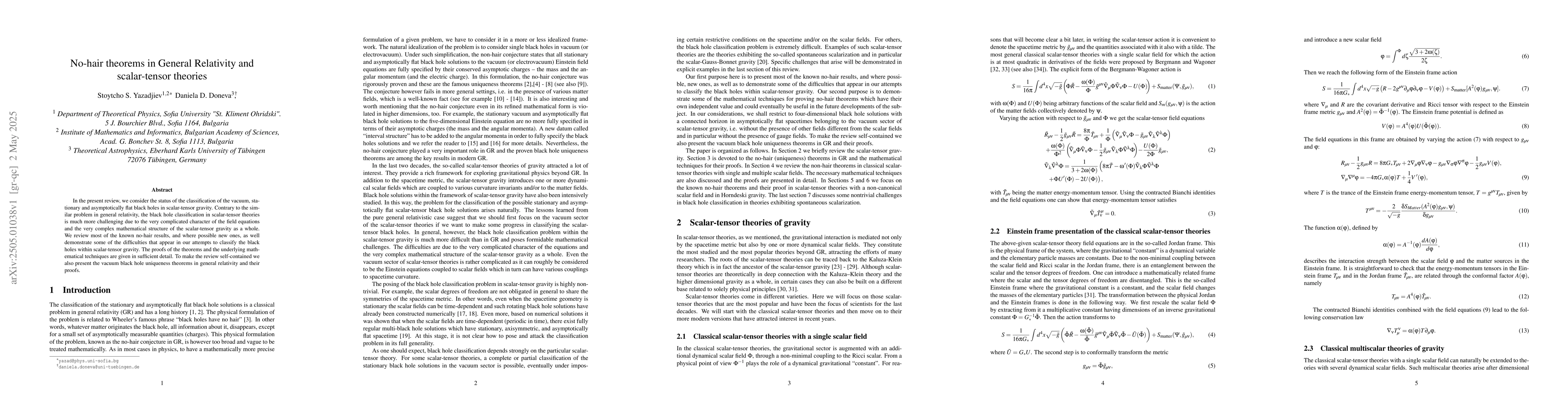 Thumbnail for No-hair theorems in General Relativity and scalar-tensor theories