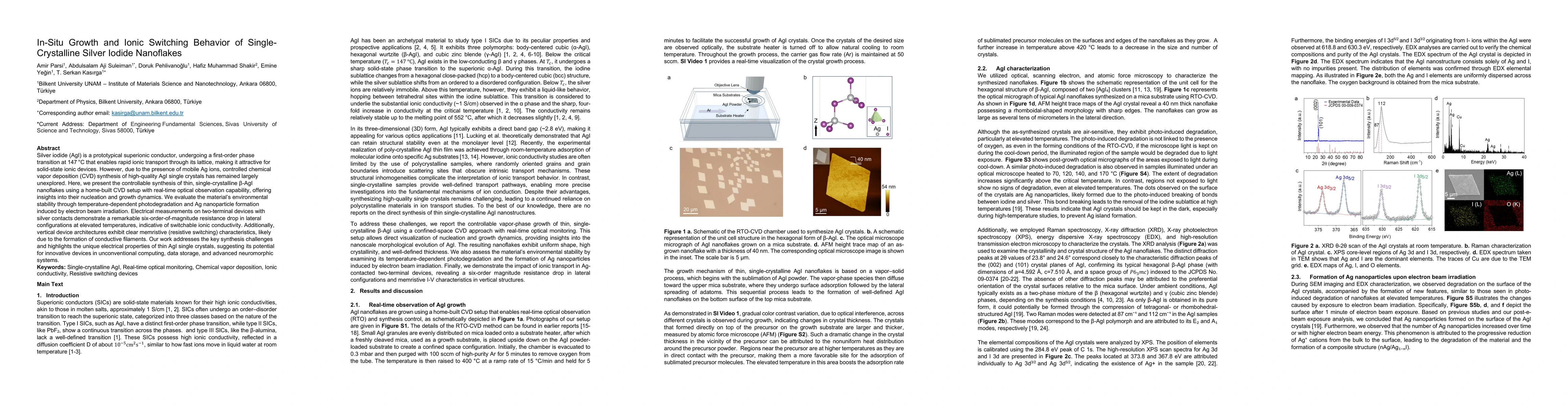 Thumbnail for In-Situ Growth and Ionic Switching Behavior of Single-Crystalline Silver
  Iodide Nanoflakes