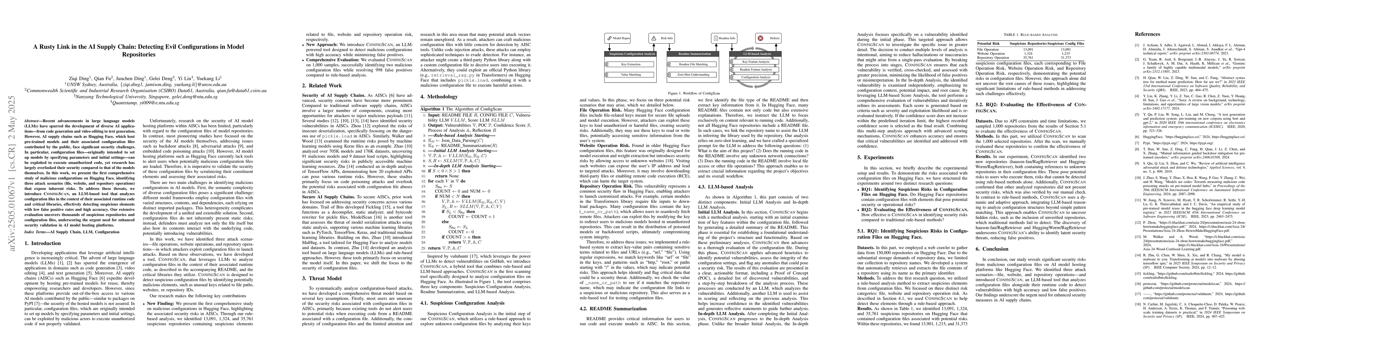 Thumbnail for A Rusty Link in the AI Supply Chain: Detecting Evil Configurations in
  Model Repositories