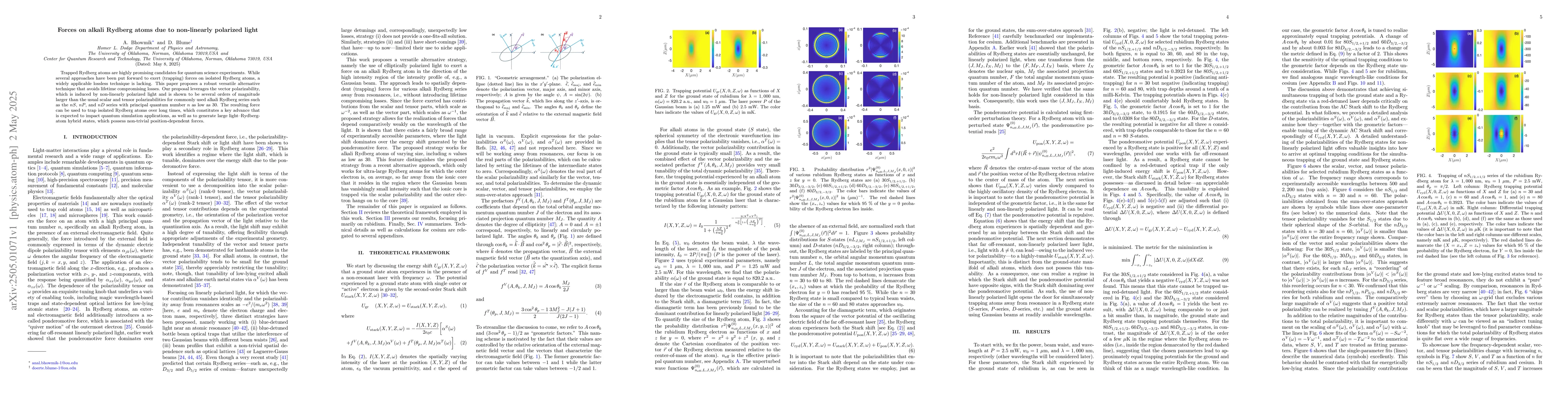 Thumbnail for Forces on alkali Rydberg atoms due to non-linearly polarized light