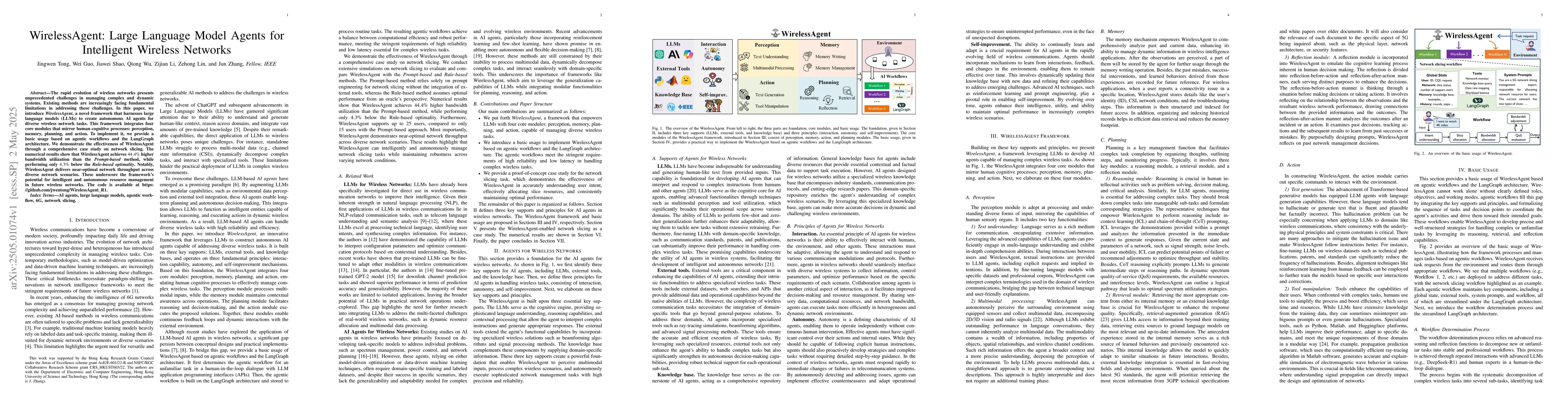 Thumbnail for WirelessAgent: Large Language Model Agents for Intelligent Wireless
  Networks