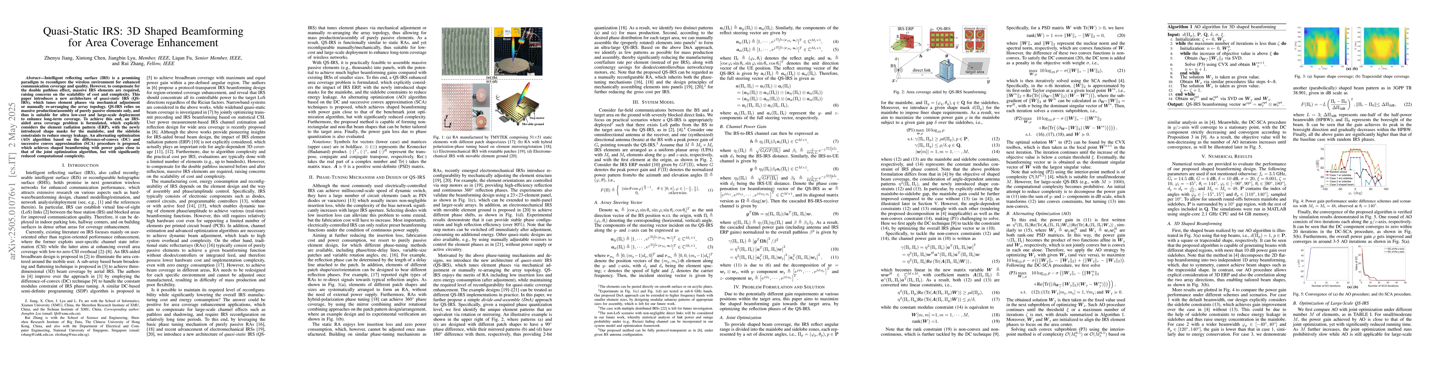 Thumbnail for Quasi-Static IRS: 3D Shaped Beamforming for Area Coverage Enhancement