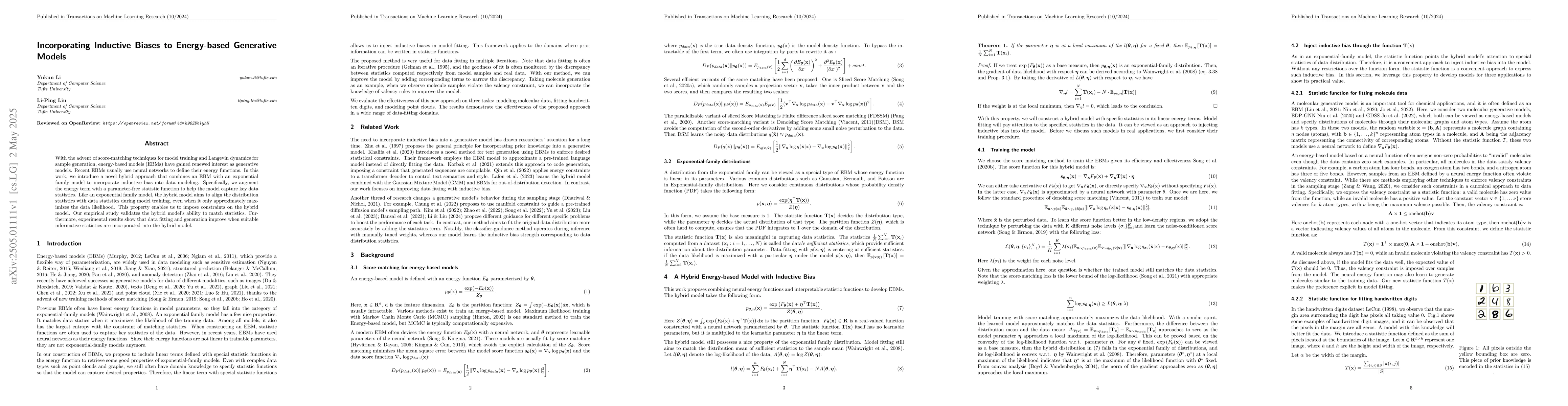 Thumbnail for Incorporating Inductive Biases to Energy-based Generative Models