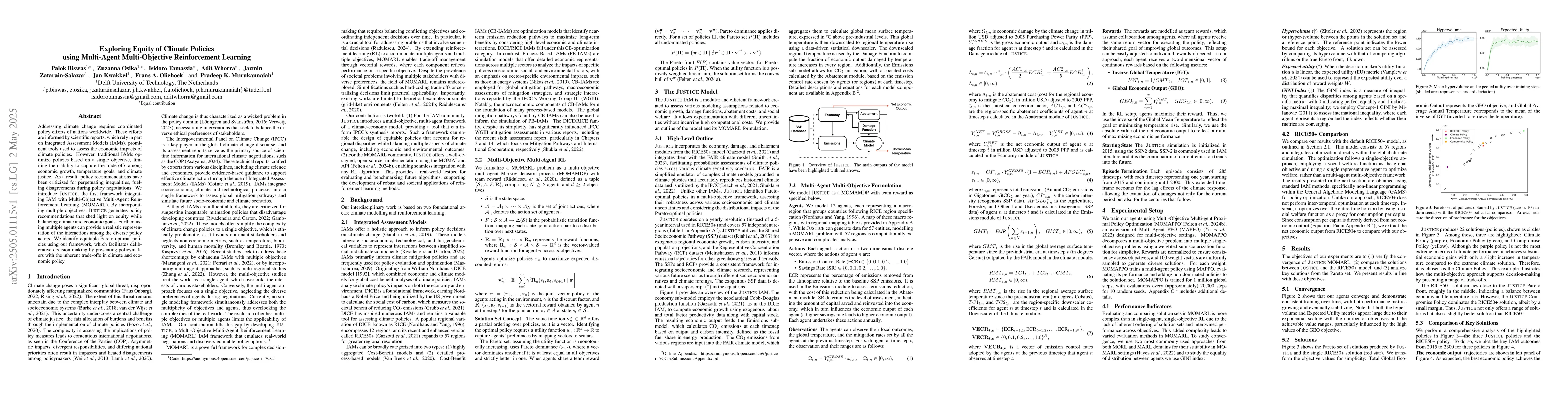 Thumbnail for Exploring Equity of Climate Policies using Multi-Agent Multi-Objective
  Reinforcement Learning