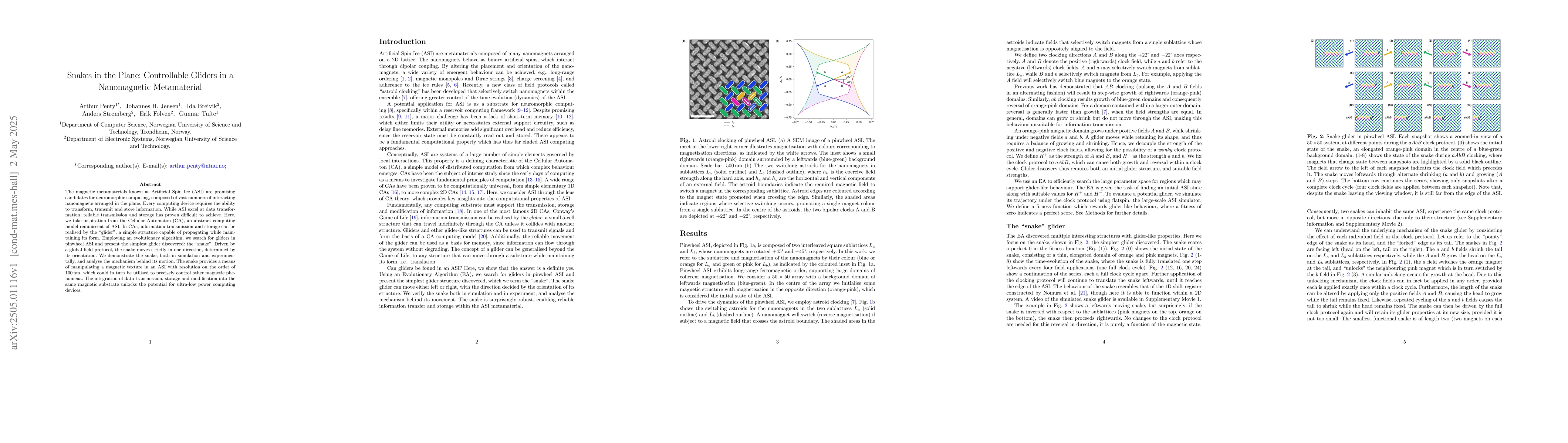 Thumbnail for Snakes in the Plane: Controllable Gliders in a Nanomagnetic Metamaterial