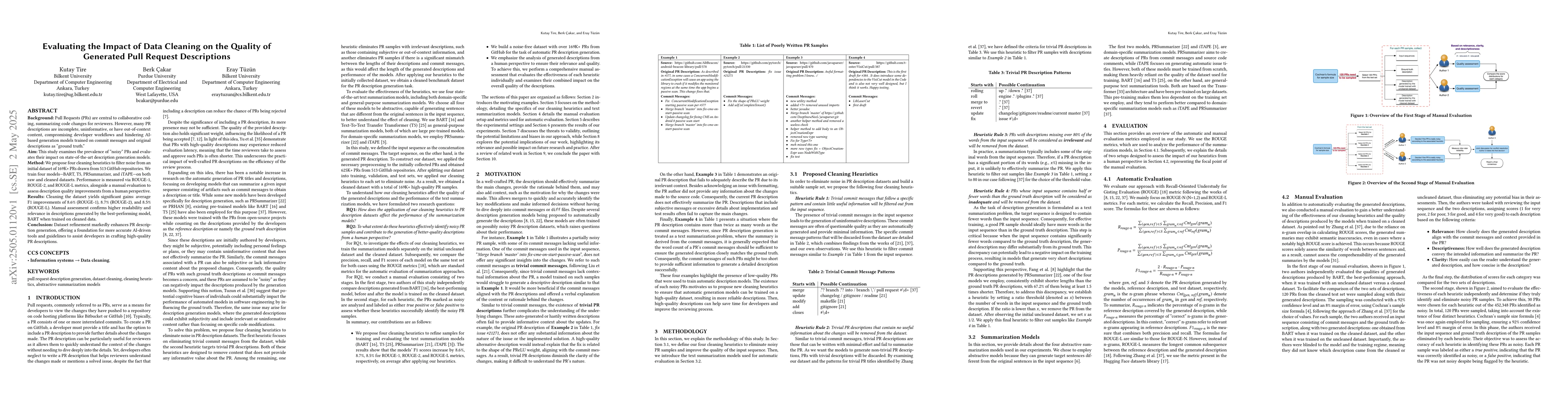 Thumbnail for Evaluating the Impact of Data Cleaning on the Quality of Generated Pull
  Request Descriptions