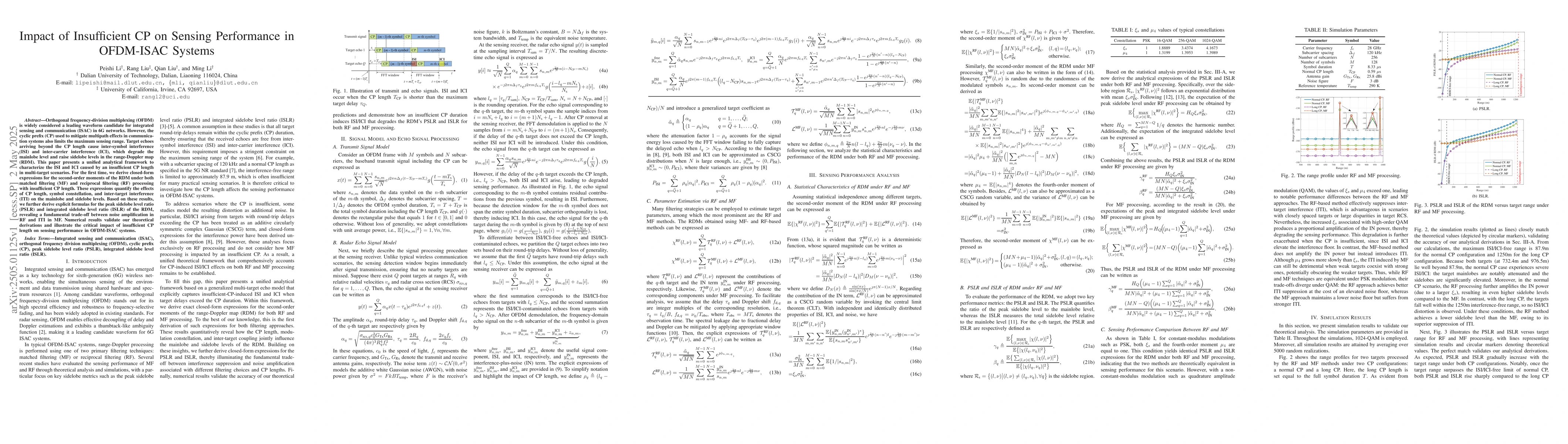 Thumbnail for Impact of Insufficient CP on Sensing Performance in OFDM-ISAC Systems