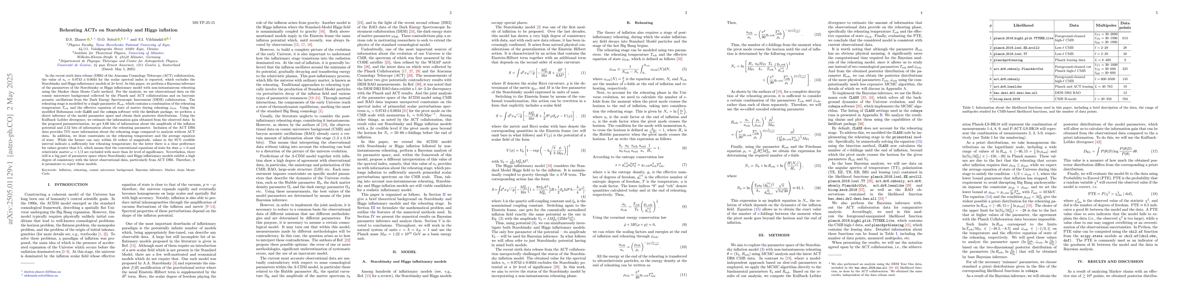 Thumbnail for Reheating ACTs on Starobinsky and Higgs inflation