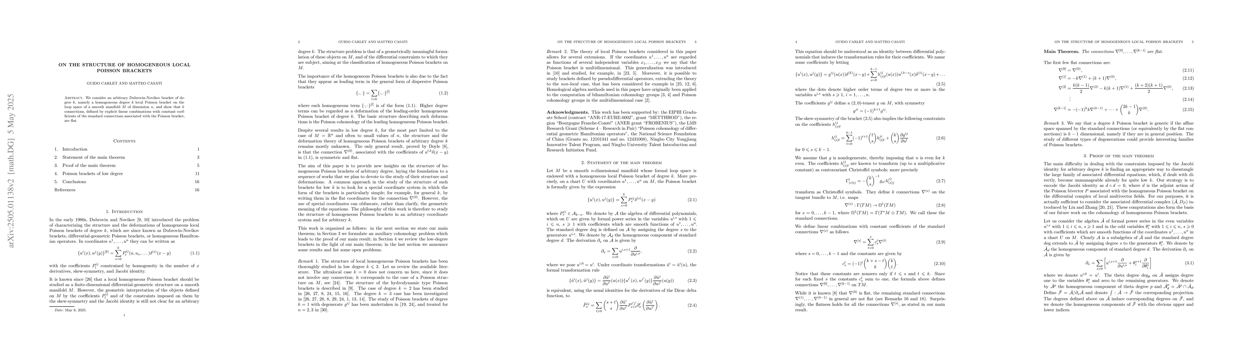 Thumbnail for On the structure of homogeneous local Poisson brackets