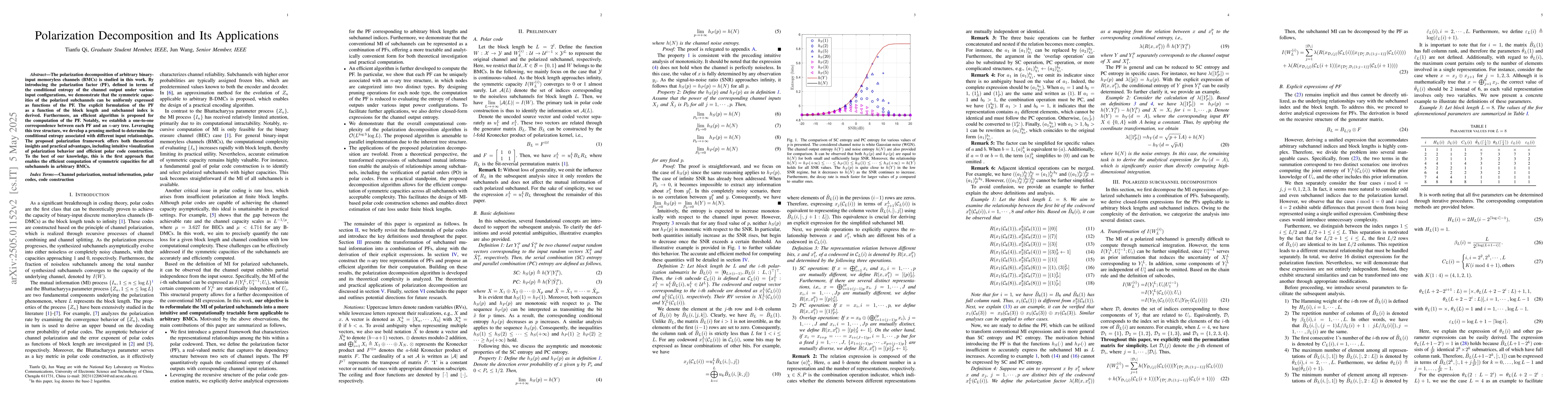 Thumbnail for Polarization Decomposition and Its Applications