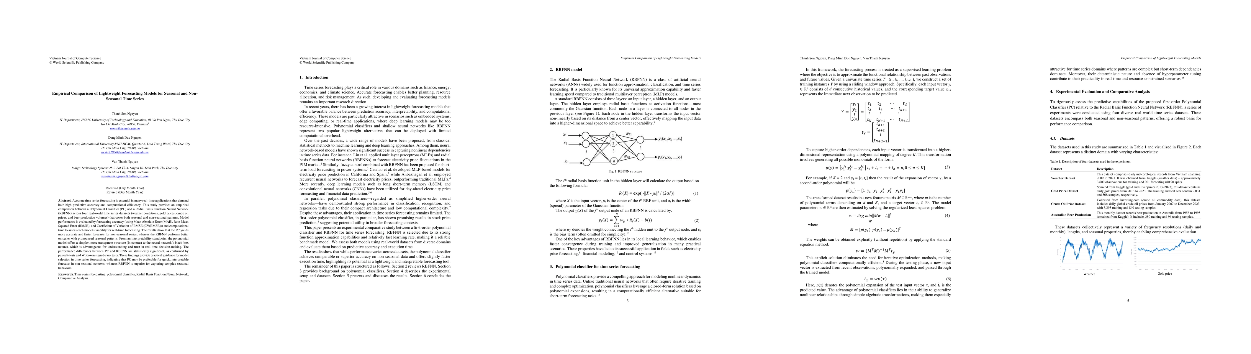 Thumbnail for Empirical Comparison of Lightweight Forecasting Models for Seasonal and
  Non-Seasonal Time Series