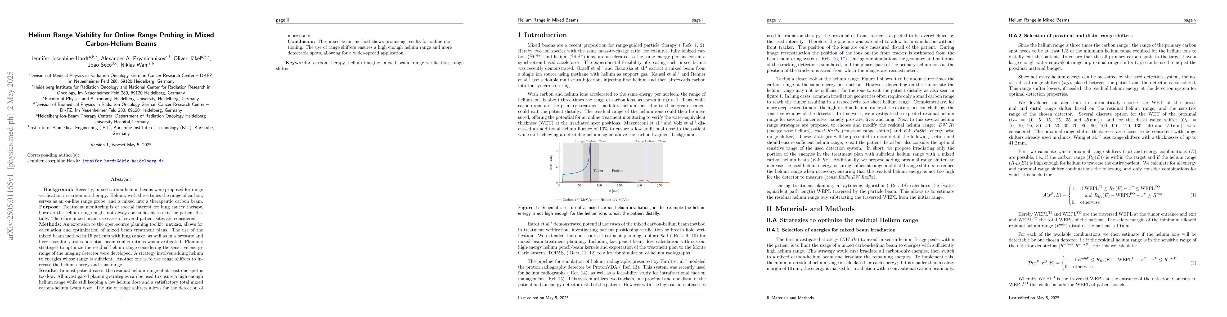 Thumbnail for Helium Range Viability for Online Range Probing in Mixed Carbon-Helium
  Beams
