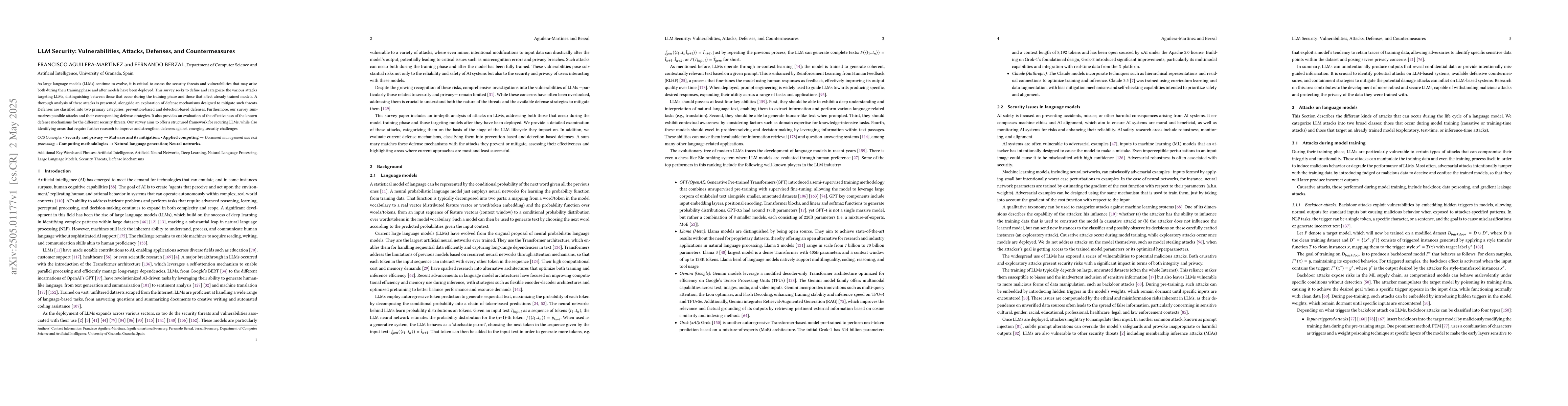 Thumbnail for LLM Security: Vulnerabilities, Attacks, Defenses, and Countermeasures