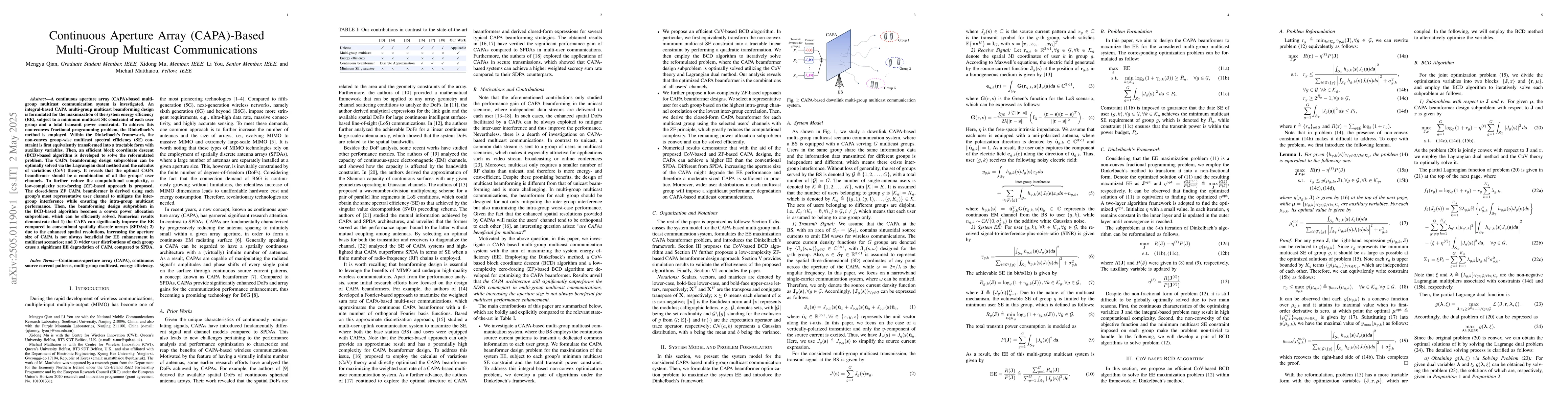 Thumbnail for Continuous Aperture Array (CAPA)-Based Multi-Group Multicast
  Communications