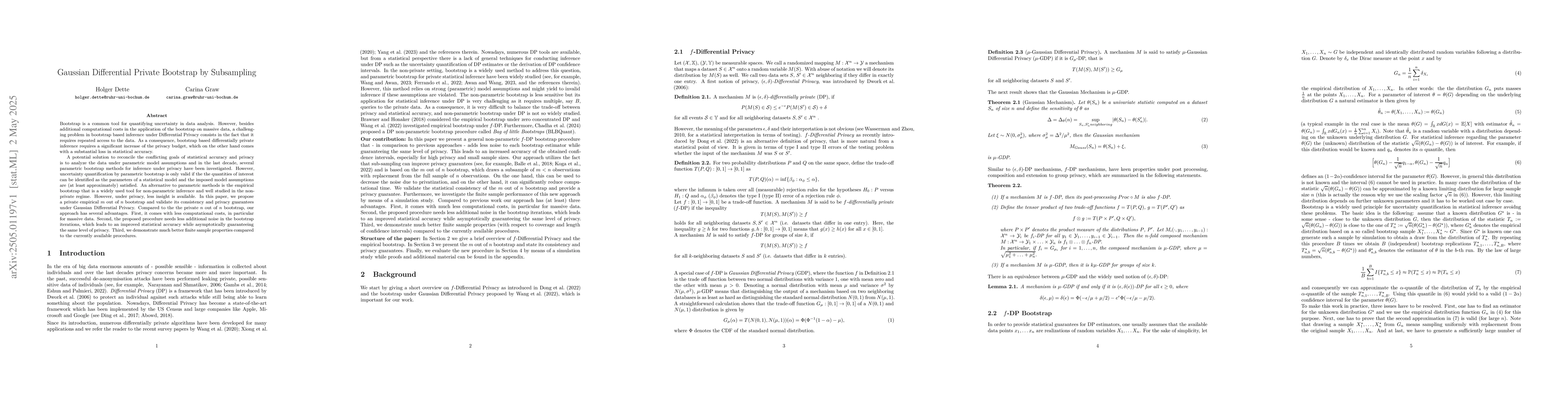 Thumbnail for Gaussian Differential Private Bootstrap by Subsampling
