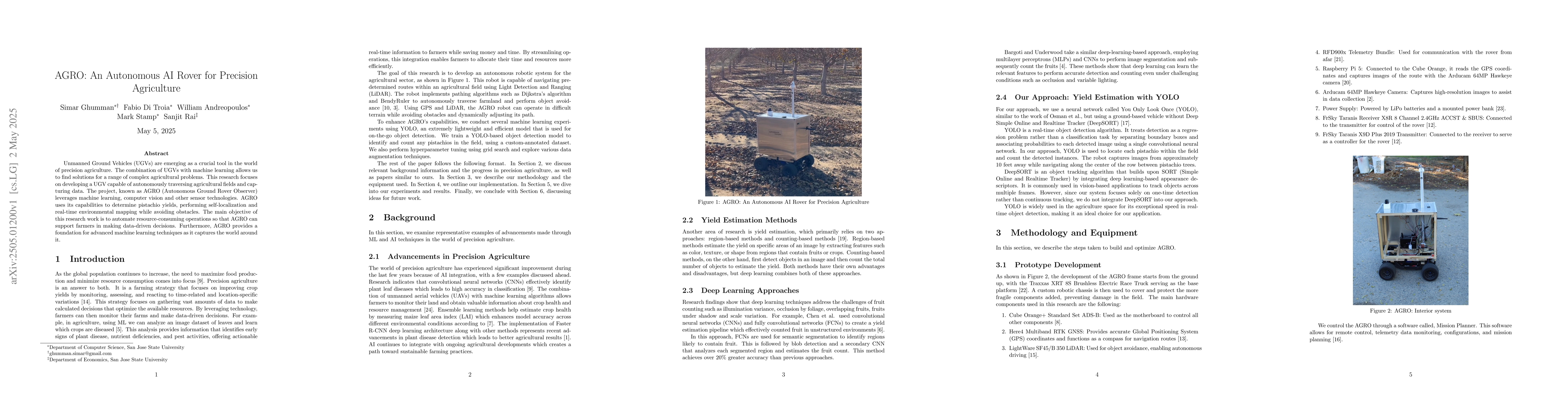 Thumbnail for AGRO: An Autonomous AI Rover for Precision Agriculture