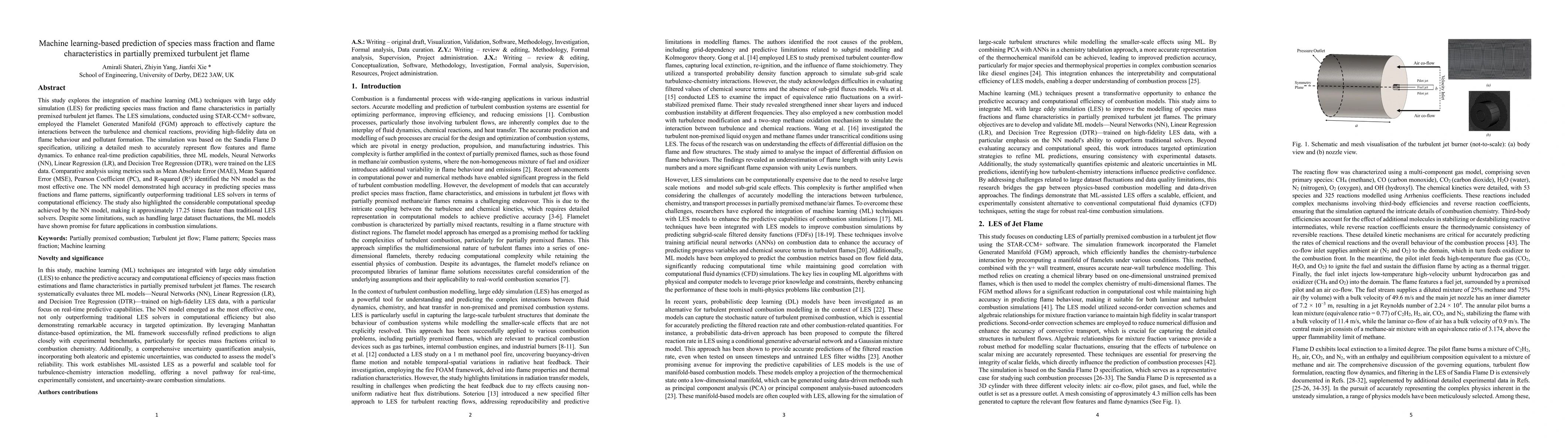 Thumbnail for Machine learning-based prediction of species mass fraction and flame
  characteristics in partially premixed turbulent jet flame