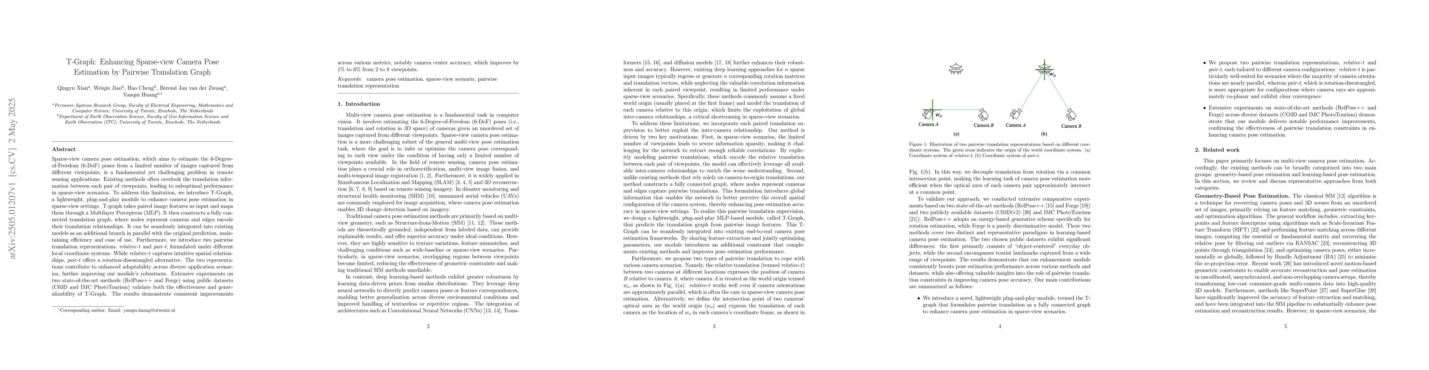 Thumbnail for T-Graph: Enhancing Sparse-view Camera Pose Estimation by Pairwise
  Translation Graph
