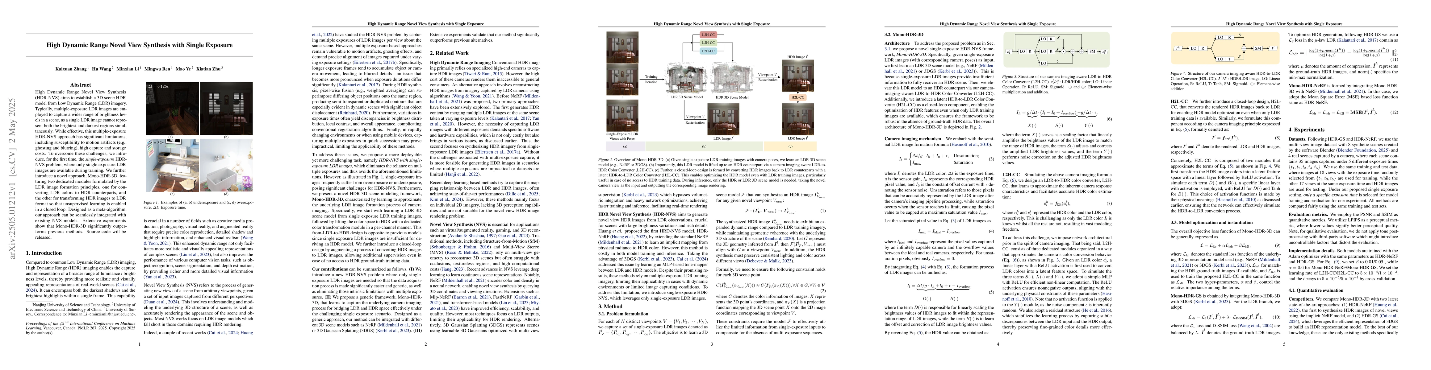 Thumbnail for High Dynamic Range Novel View Synthesis with Single Exposure