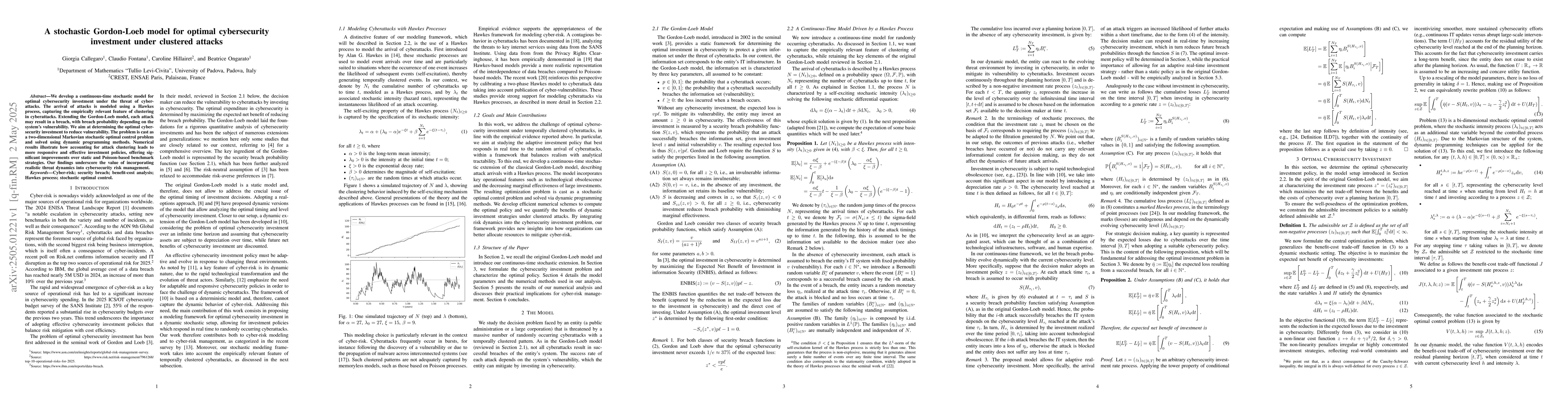 Thumbnail for A stochastic Gordon-Loeb model for optimal cybersecurity investment
  under clustered attacks