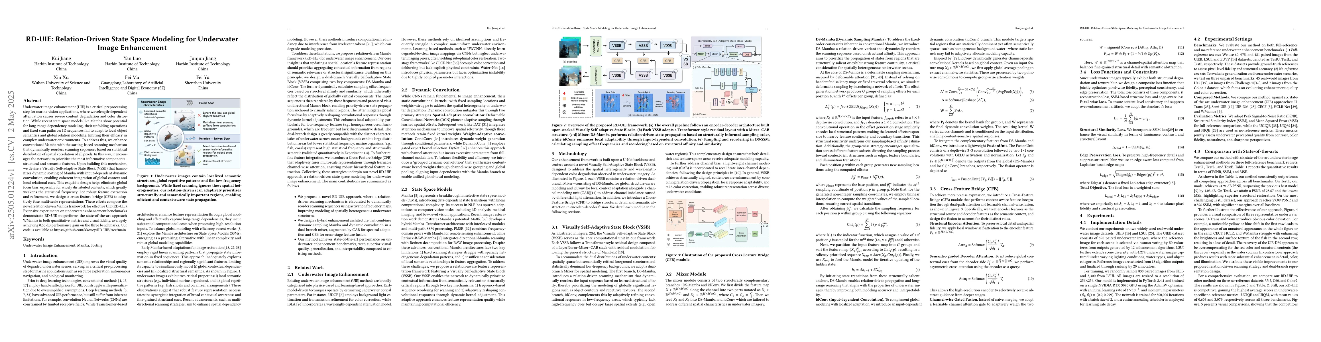 Thumbnail for RD-UIE: Relation-Driven State Space Modeling for Underwater Image
  Enhancement