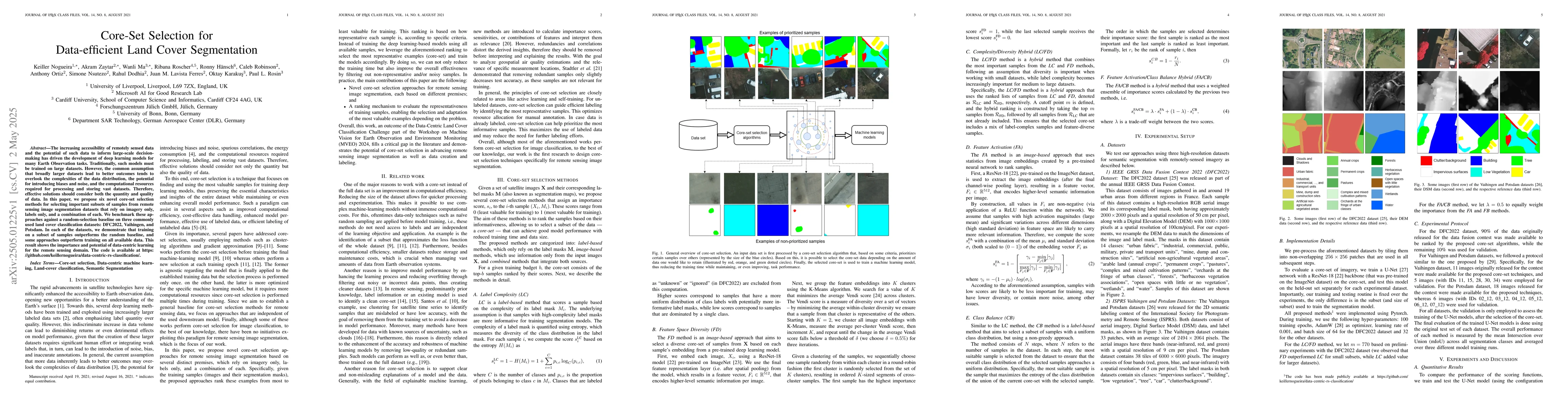 Thumbnail for Core-Set Selection for Data-efficient Land Cover Segmentation