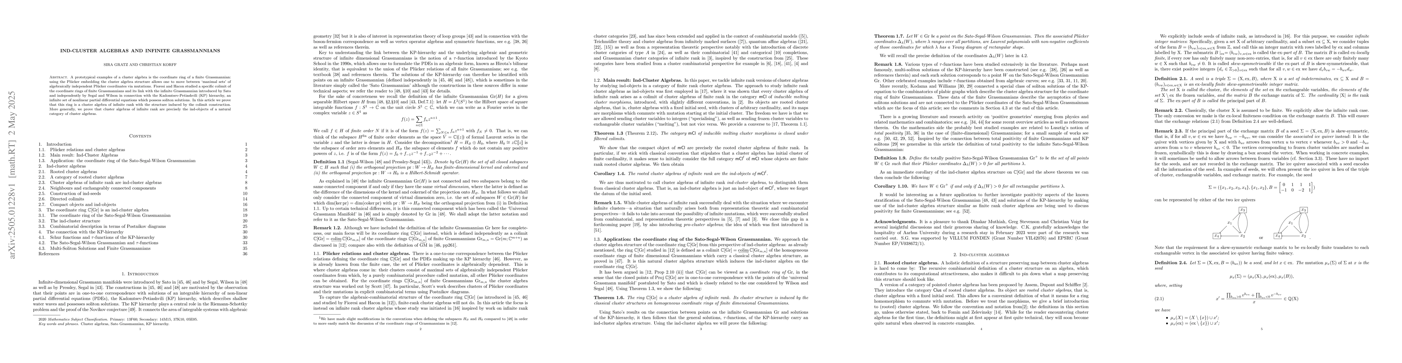 Thumbnail for Ind-cluster algebras and infinite Grassmannians