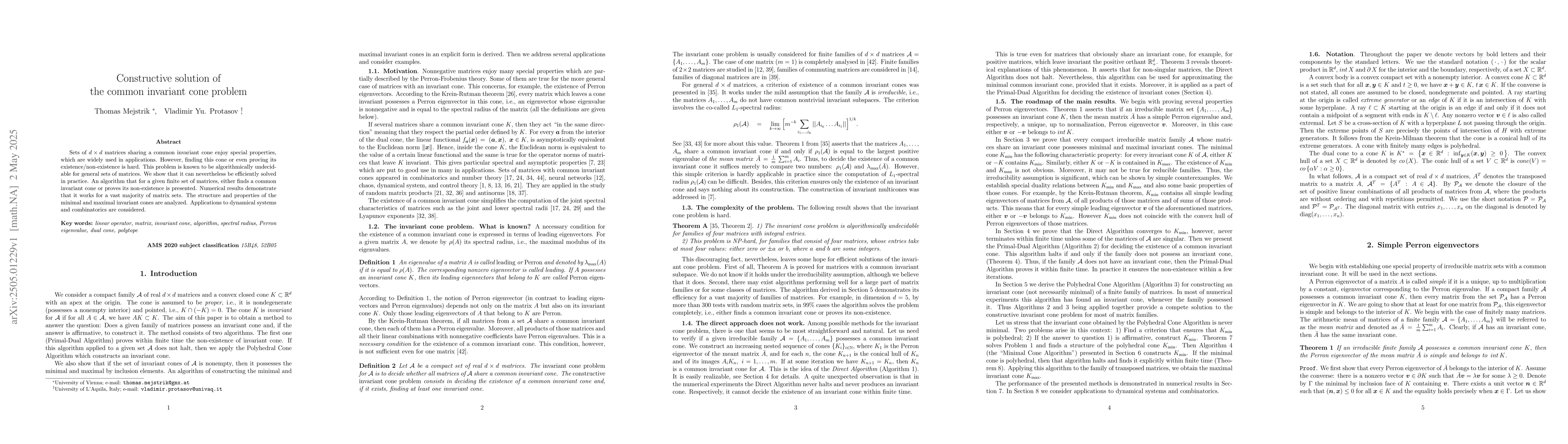 Thumbnail for Constructive solution of the common invariant cone problem