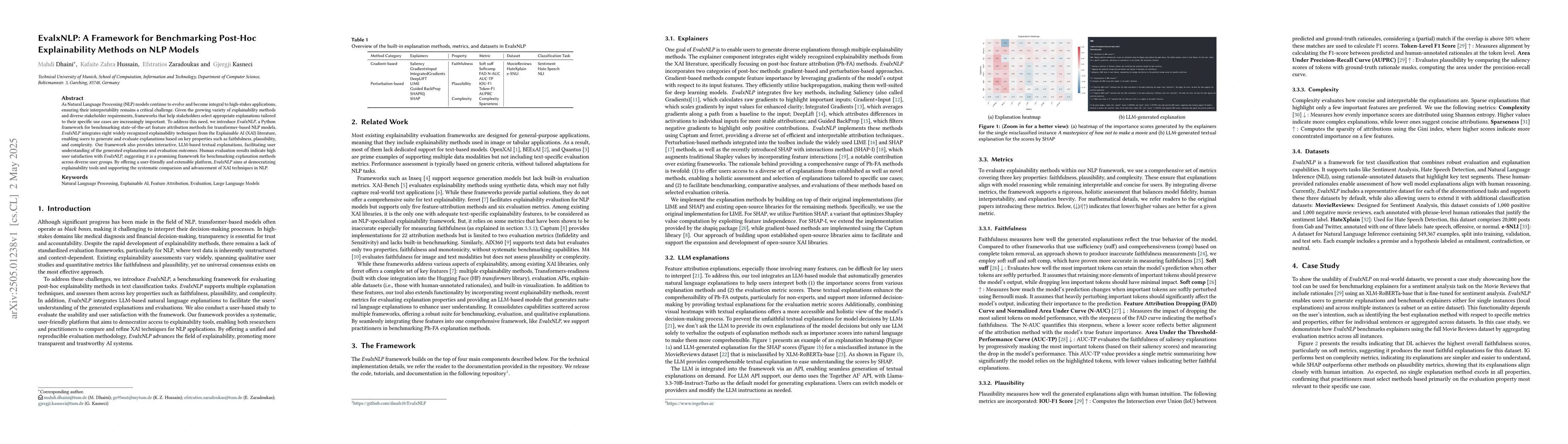 Thumbnail for EvalxNLP: A Framework for Benchmarking Post-Hoc Explainability Methods
  on NLP Models