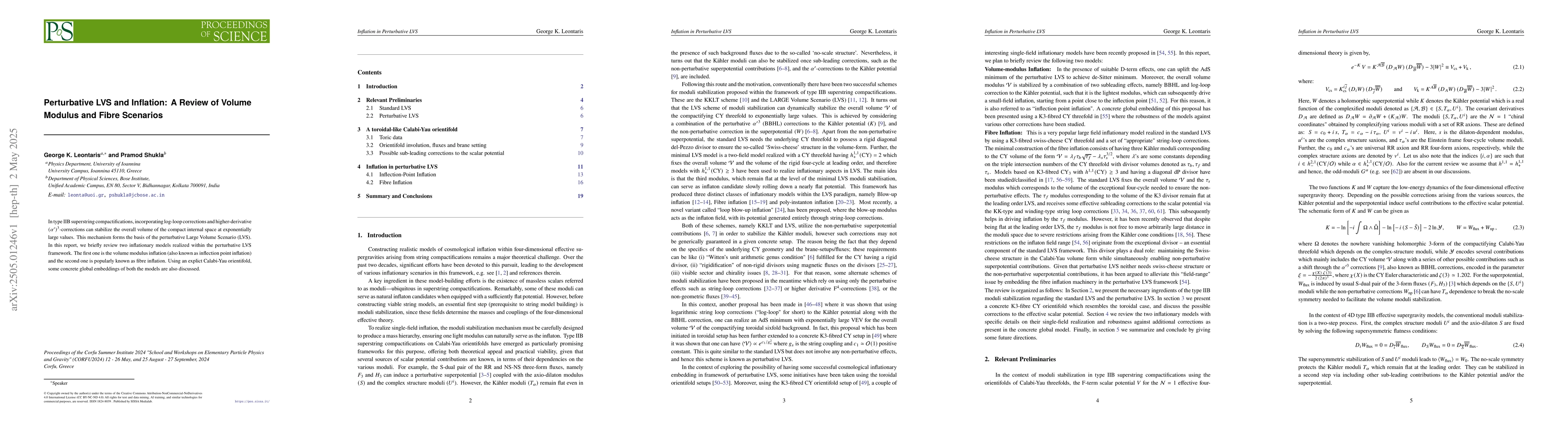 Thumbnail for Perturbative LVS and Inflation: A Review of Volume Modulus and Fibre
  Scenarios