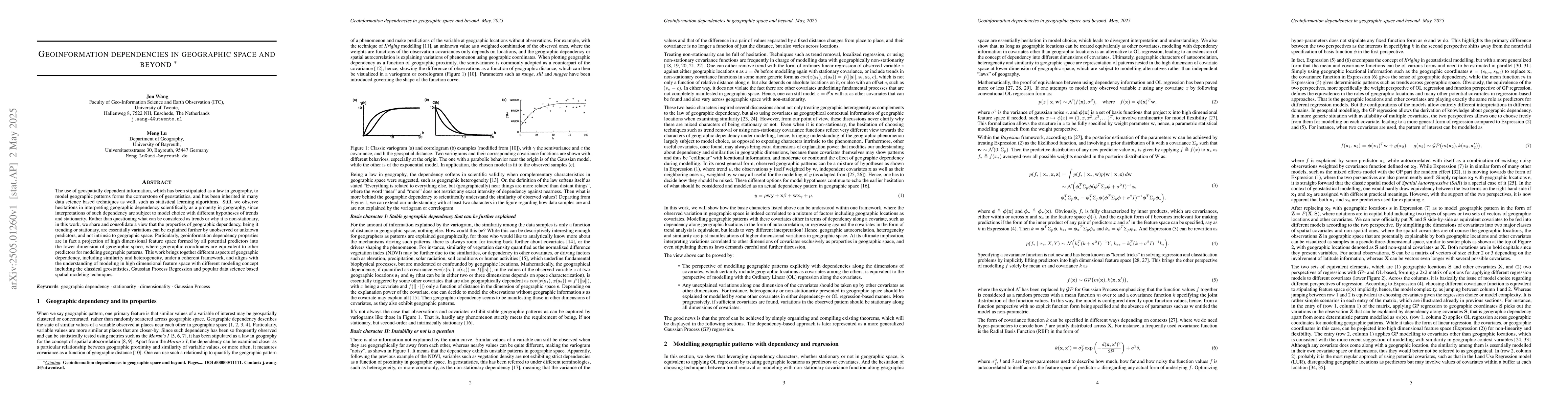 Thumbnail for Geoinformation dependencies in geographic space and beyond