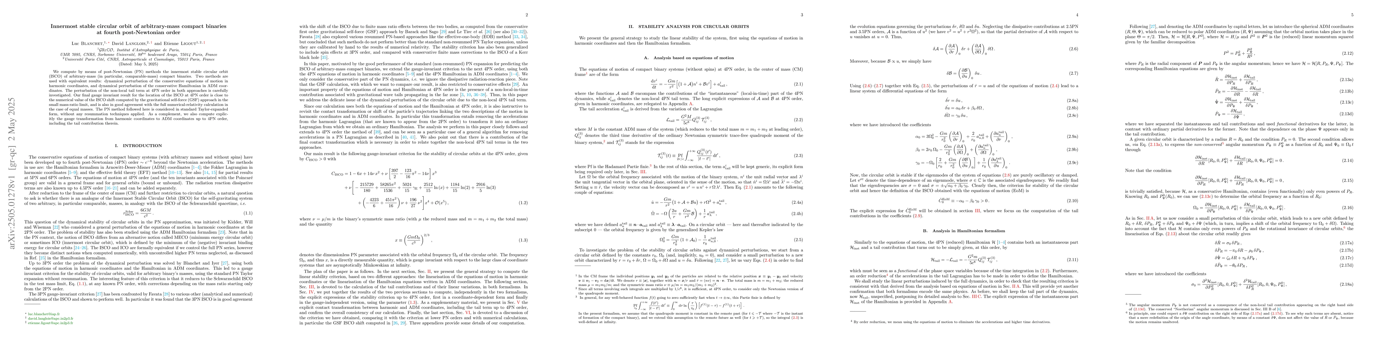 Thumbnail for Innermost stable circular orbit of arbitrary-mass compact binaries at
  fourth post-Newtonian order