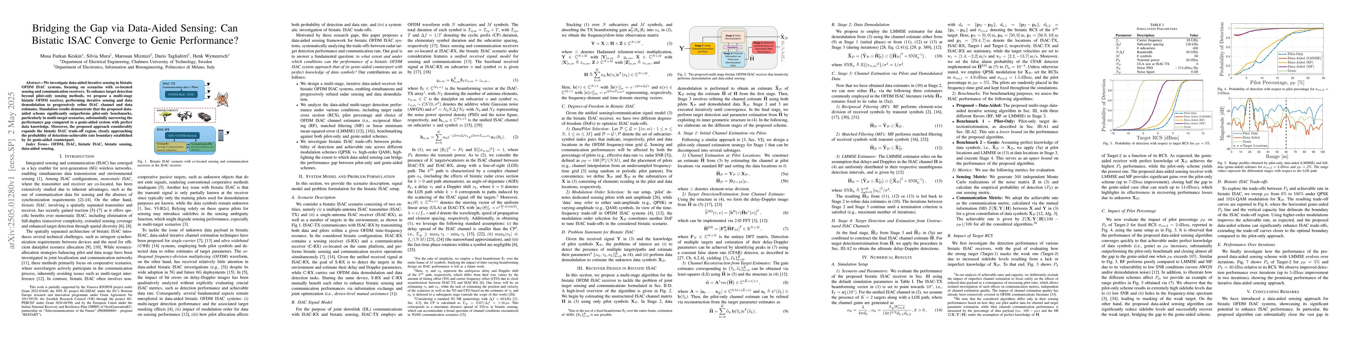 Thumbnail for Bridging the Gap via Data-Aided Sensing: Can Bistatic ISAC Converge to
  Genie Performance?