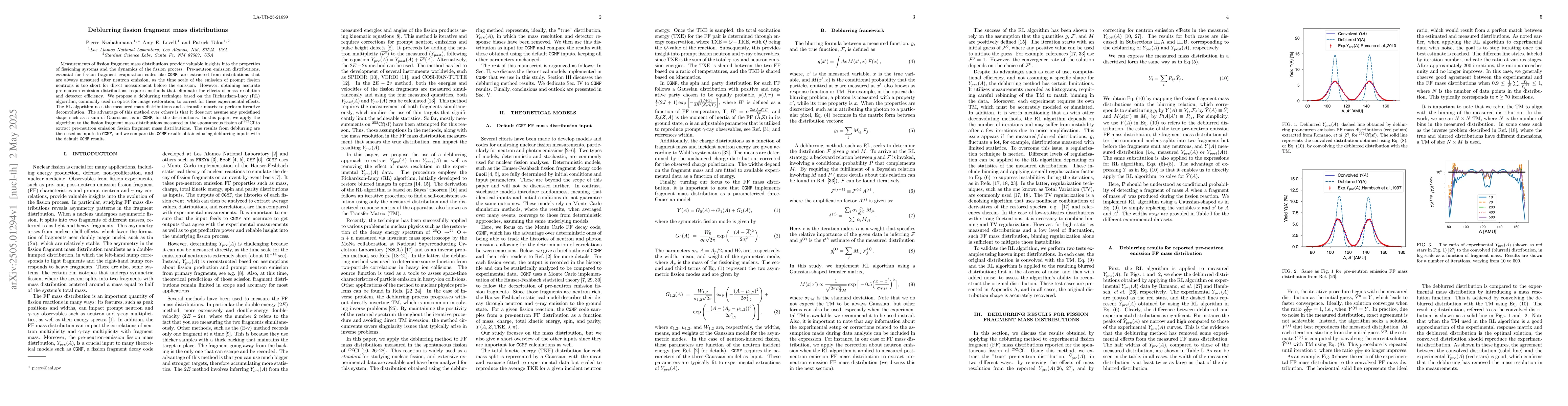 Thumbnail for Deblurring fission fragment mass distributions