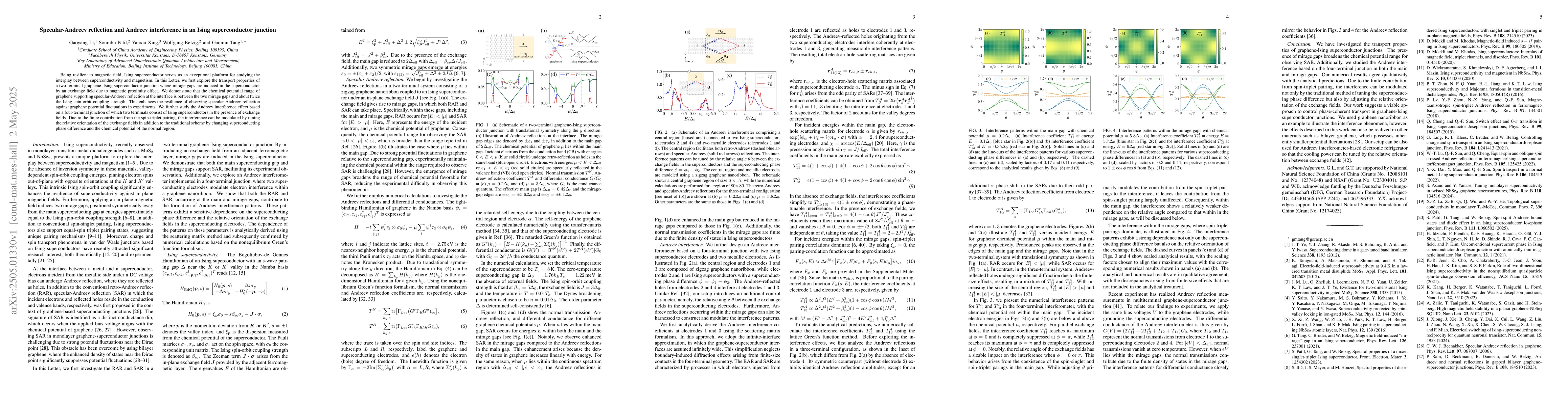 Thumbnail for Specular-Andreev reflection and Andreev interference in an Ising
  superconductor junction