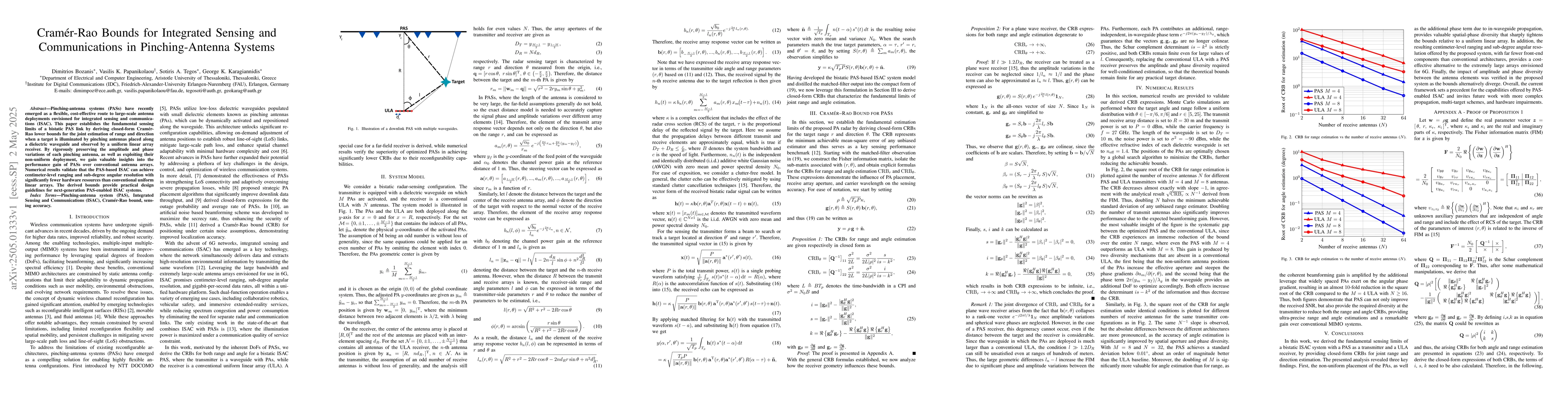Thumbnail for Cramér-Rao Bounds for Integrated Sensing and Communications in
  Pinching-Antenna Systems