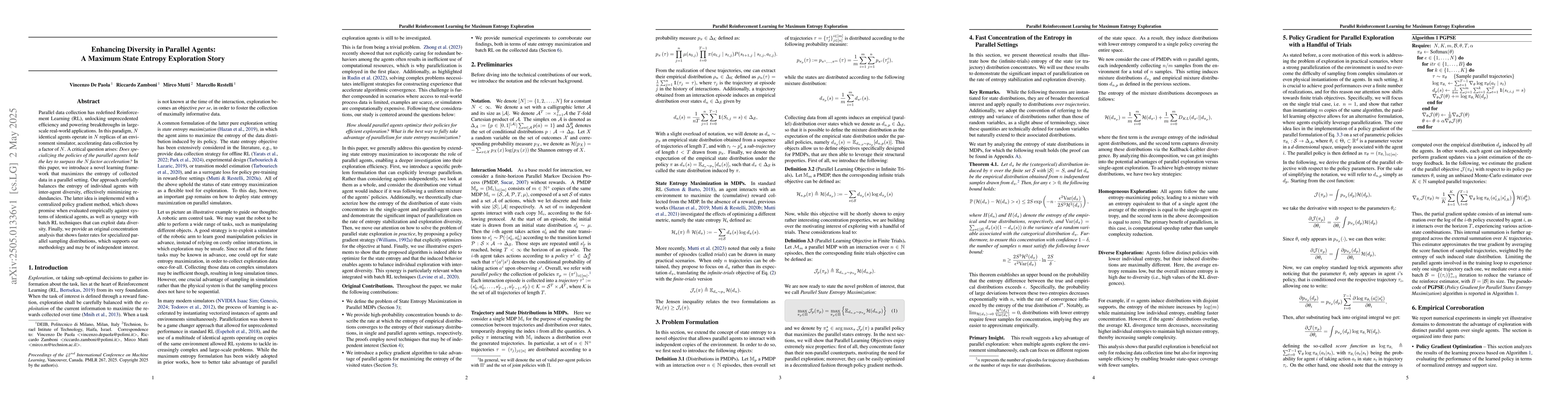 Thumbnail for Enhancing Diversity in Parallel Agents: A Maximum State Entropy
  Exploration Story