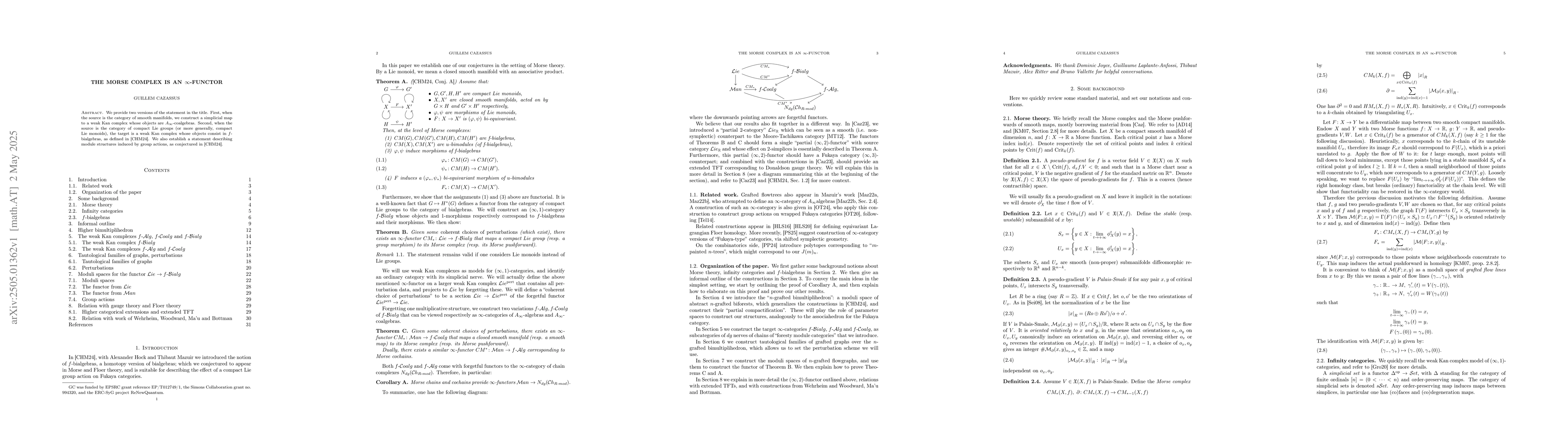 Thumbnail for The Morse complex is an $\infty$-functor