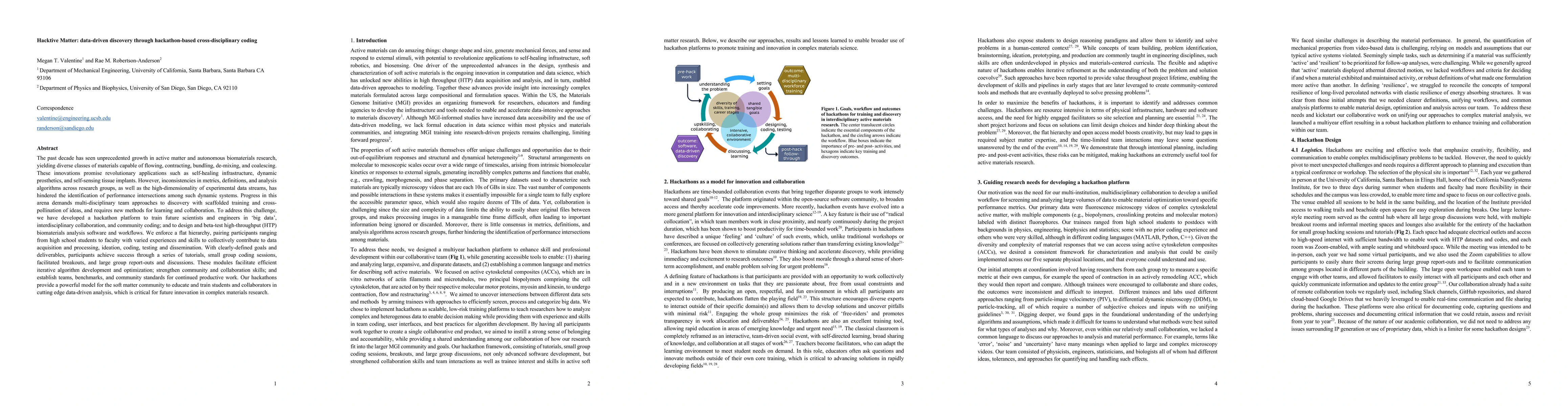 Thumbnail for Hacktive Matter: data-driven discovery through hackathon-based
  cross-disciplinary coding