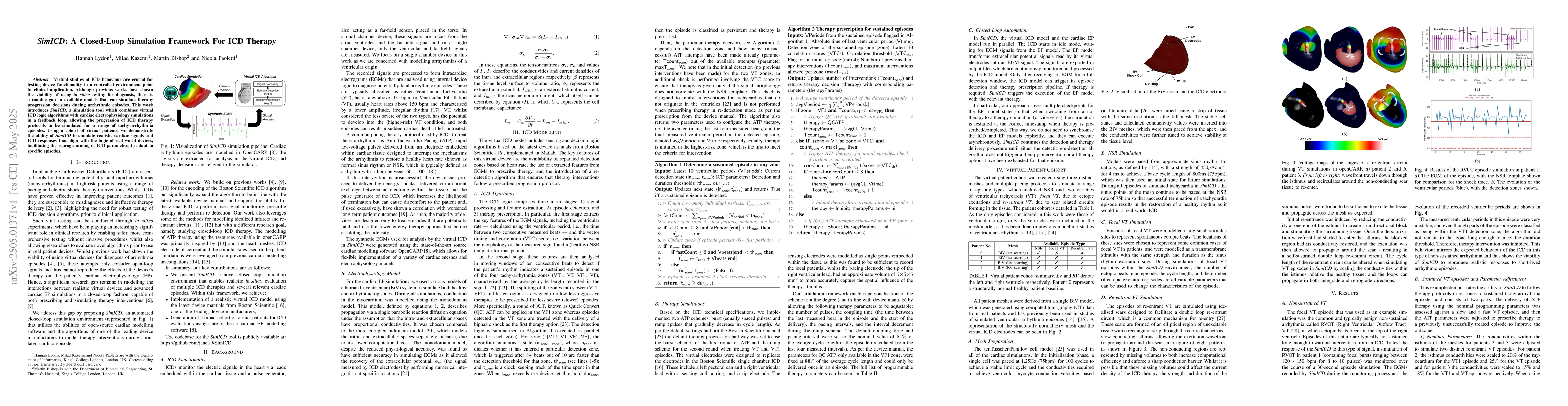 Thumbnail for SimICD: A Closed-Loop Simulation Framework For ICD Therapy