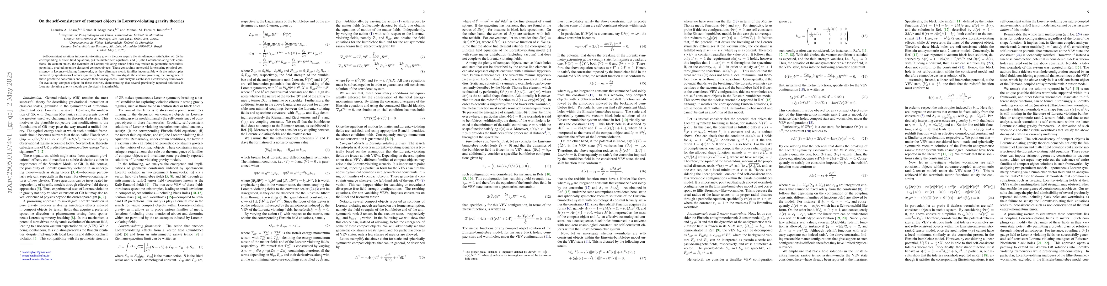 Thumbnail for On the self-consistency of compact objects in Lorentz-violating gravity
  theories