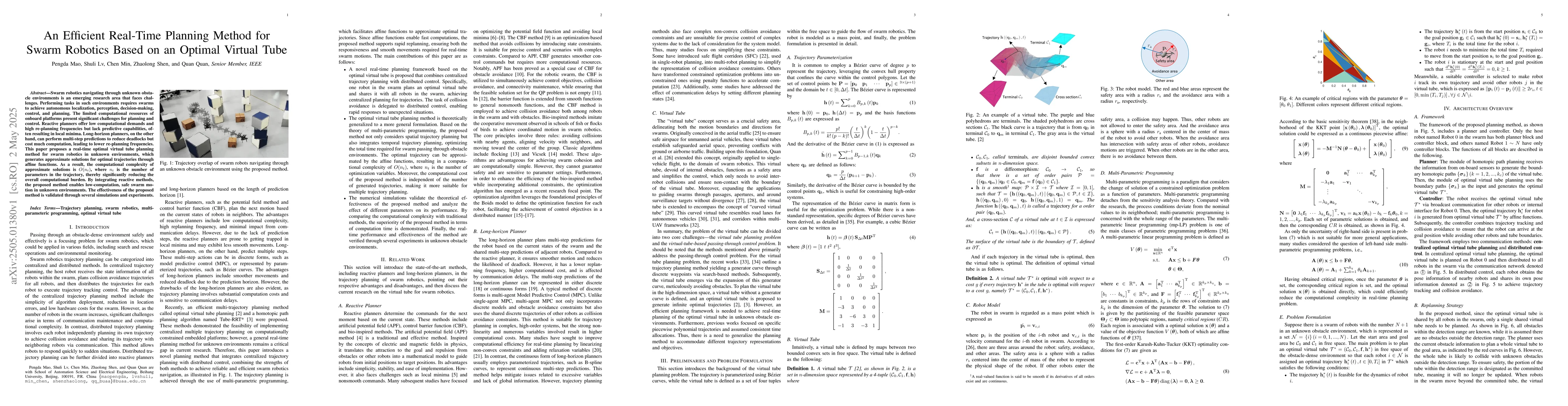 Thumbnail for An Efficient Real-Time Planning Method for Swarm Robotics Based on an
  Optimal Virtual Tube
