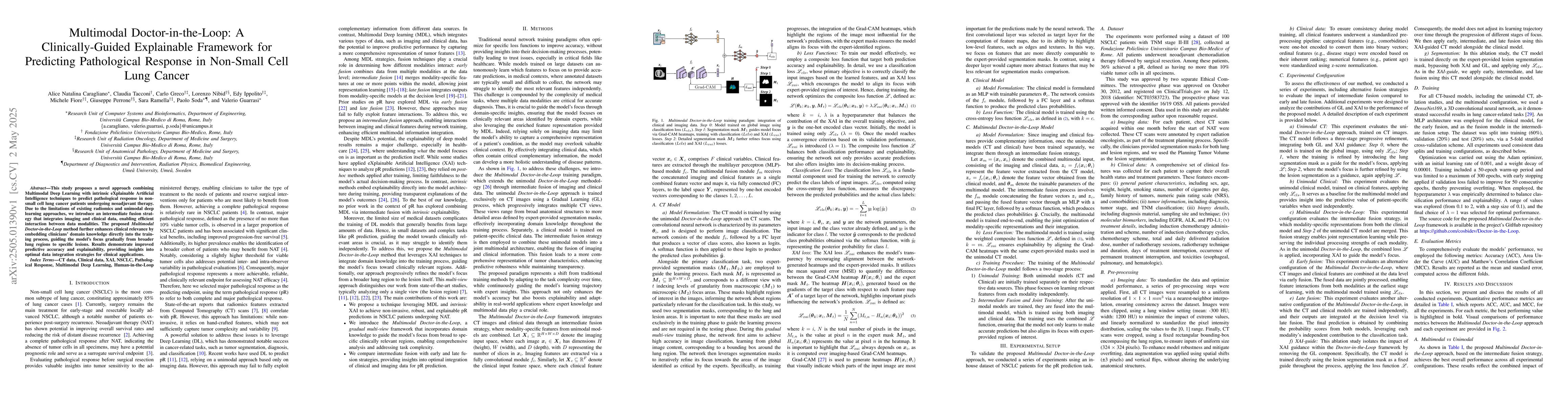 Thumbnail for Multimodal Doctor-in-the-Loop: A Clinically-Guided Explainable Framework
  for Predicting Pathological Response in Non-Small Cell Lung Cancer