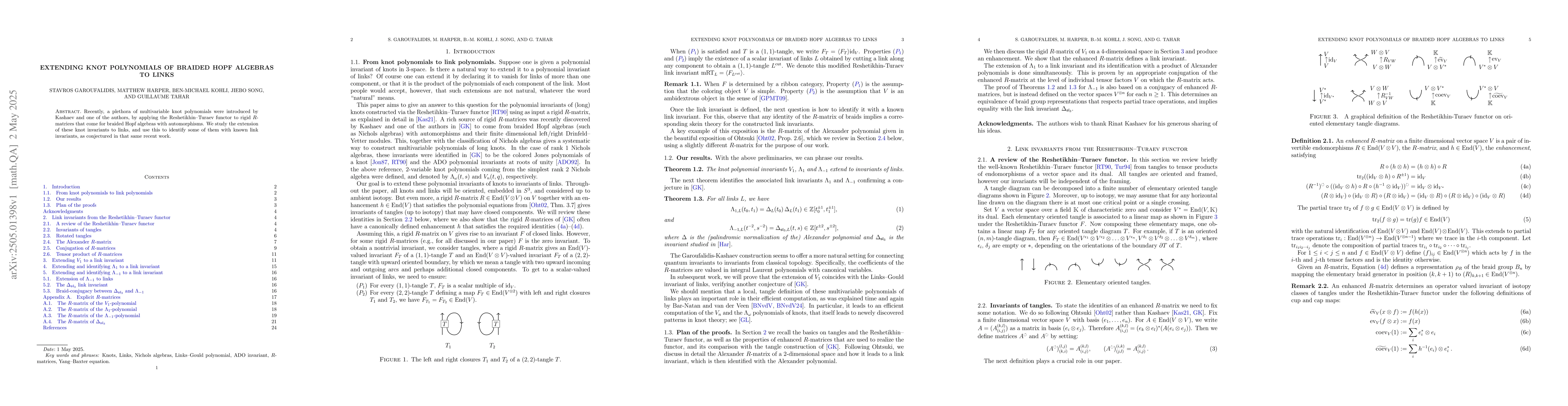 Thumbnail for Extending knot polynomials of braided Hopf algebras to links