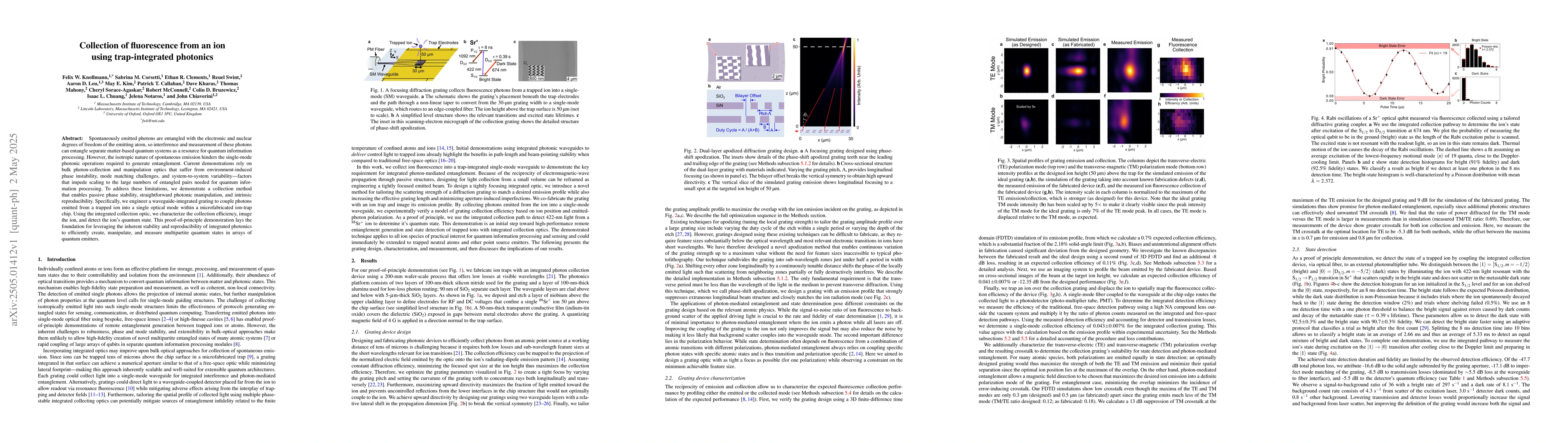 Thumbnail for Collection of fluorescence from an ion using trap-integrated photonics