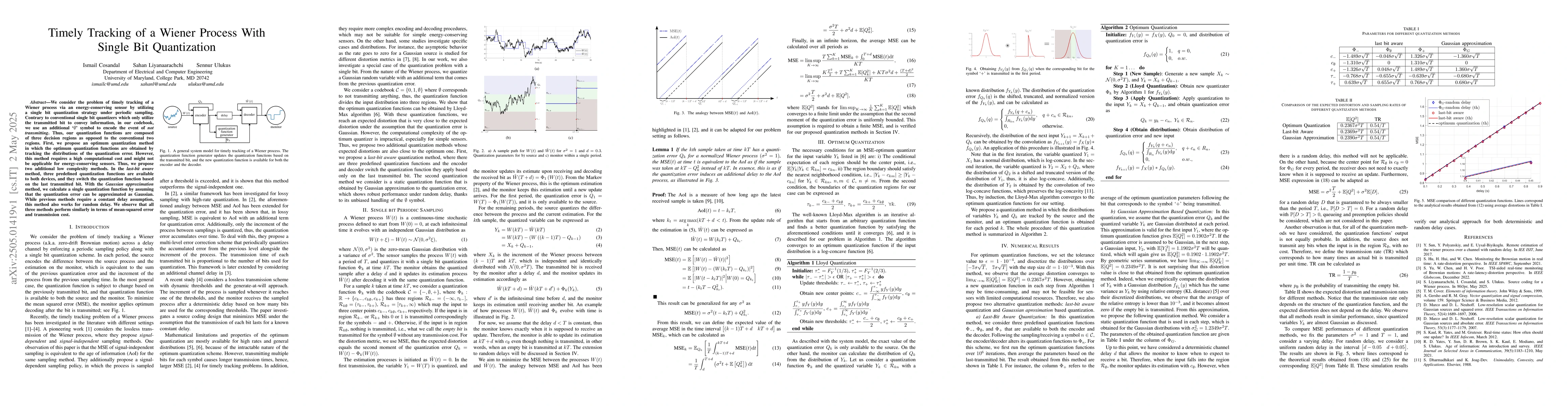 Thumbnail for Timely Tracking of a Wiener Process With Single Bit Quantization