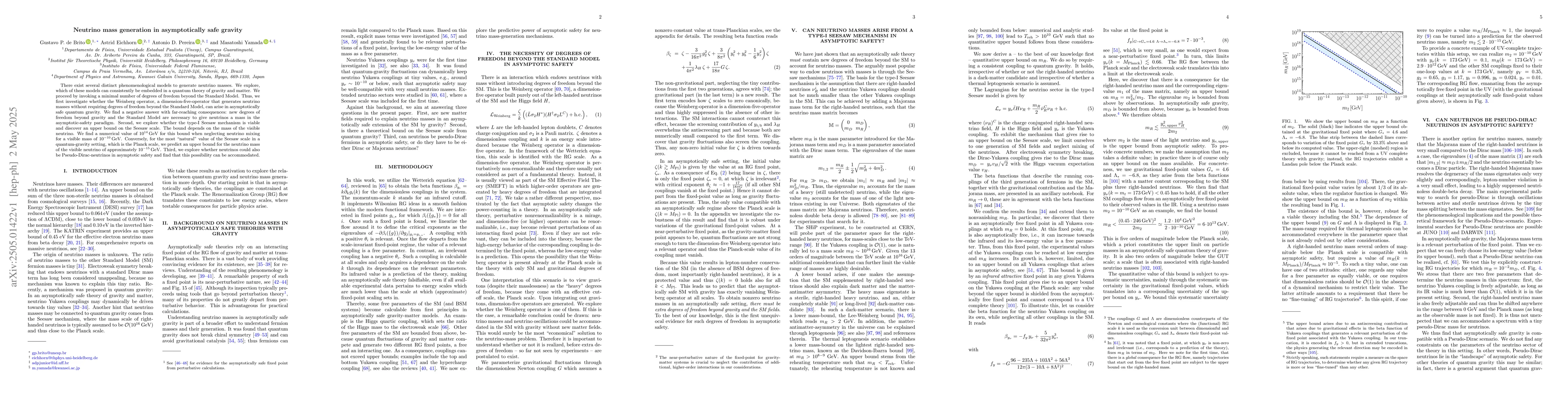 Thumbnail for Neutrino mass generation in asymptotically safe gravity