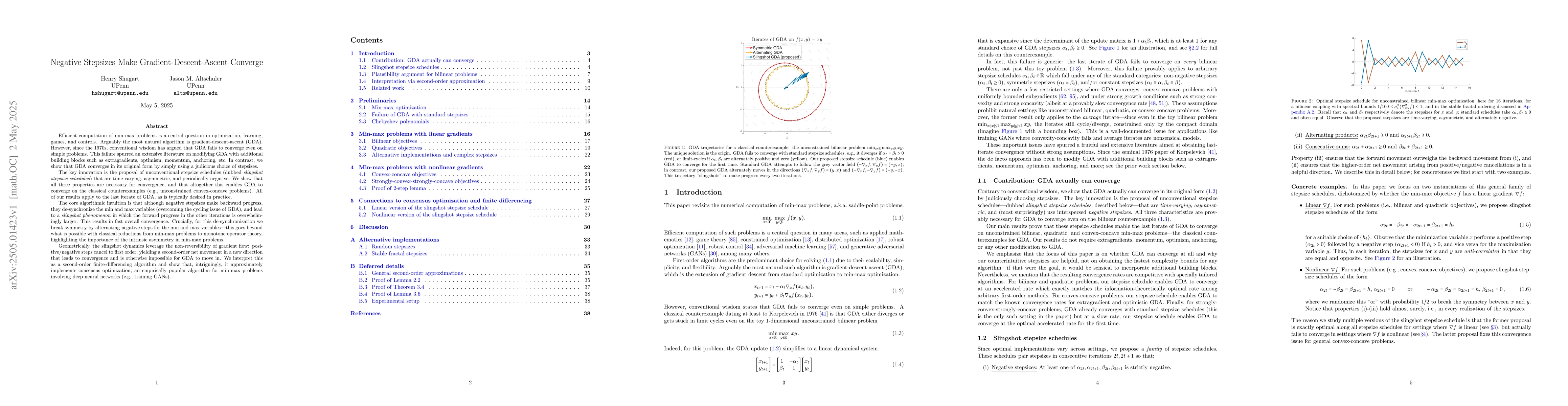 Thumbnail for Negative Stepsizes Make Gradient-Descent-Ascent Converge