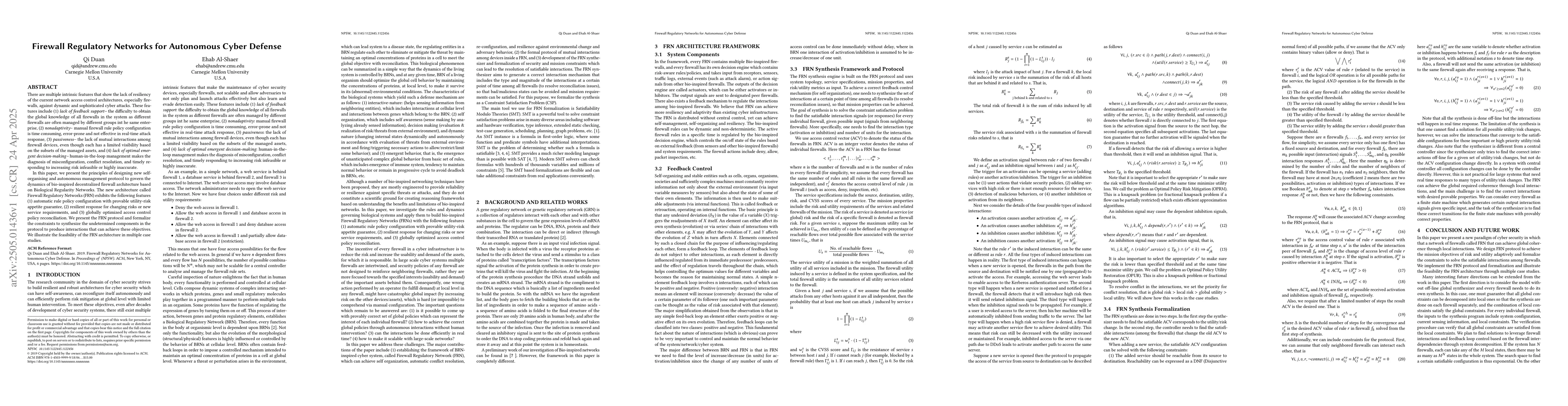 Thumbnail for Firewall Regulatory Networks for Autonomous Cyber Defense