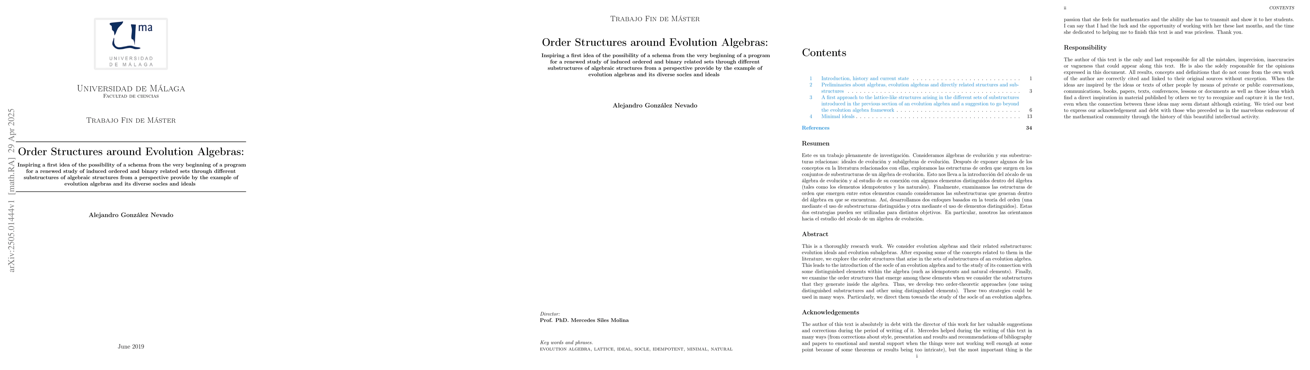 Thumbnail for Order Structures around Evolution Algebras